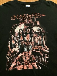 Vintage Nailed Shut Shirt Size L Death Black Metal Cannibal Corpse RARE - Picture 1 of 2