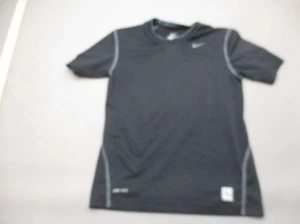 NIKE DRI-FIT PRO Size S Boys Black Crew Neck Short Sleeve Athletic T-Shirt 462 - Picture 1 of 9