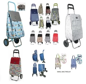 SHOPPING TROLLEY LIGHTWEIGHT FOLDABLE PULL BAG SHOP CART WITH 2 WHEEL FOLDING - Picture 1 of 49