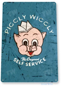 TIN SIGN Piggly Wiggly Self Service Auto Garage Mechanic Rustic Metal B795 - Picture 1 of 2