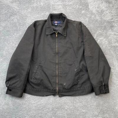Chaqueta Dickies Para Hombre Extra Grande Negro Edredón Forrado Abrigo Cremallera Completa Aislante Trabajo Foto 1 de 4