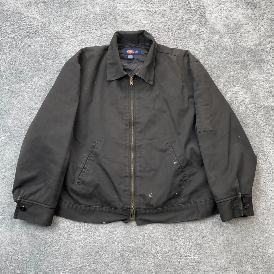 Chaqueta Dickies Para Hombre Extra Grande Negro Edredón Forrado Abrigo Cremallera Completa Aislante Trabajo Foto 1 de 4