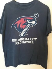 Oklahoma City RedHawks T-Shirt Medium Vintage Thrashed