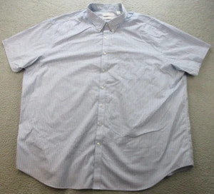 Men's Button Up Shirt 3XB Gold Label Perfect Performance Blue White Plaid - Picture 1 of 7