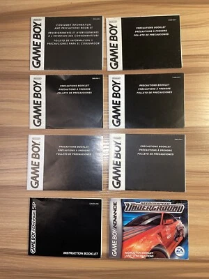 Lot Of 6 Game Boy Consumer Information/Precautions Booklets & Advance SP Booklet - Image 1 of 4