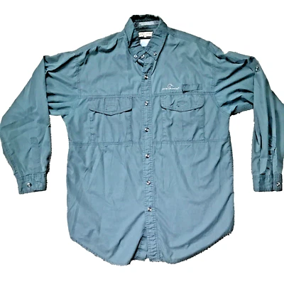Ducks Unlimited SafTBak Outdoor LS Mens  XL Shirt Vented Green Adjustable - Image 1 of 4