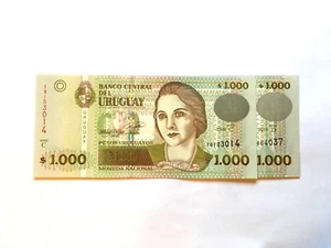 Uruguay  P-91c,d  1000 Pesos  2008, 2011 Crisp CU+ - Picture 1 of 2