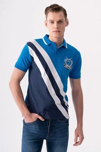 Camisa polo Monark&Co (azul/blanca) - Imagen 1 de 4