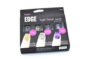 3 Sets of Art Kit ~ Fing'rs Edge Triple Threat Nail Art Kit - FREE SHIPPING - Picture 1 of 3