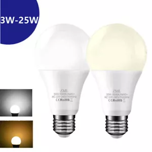 E27 LED-Lampe 3W 5W7W10W12W15W18W20W 25W Kaltweiß Warmweiß Kugel 220V - Bild 1 von 22