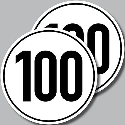 2 Aufkleber 10cm Sticker 100 kmh km/h Mofa Roller Anhänger etc. 4061963005170
