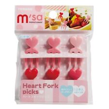 Food Picks TORUNE Lunch Box Japanese Bento Pink Red Heart Shape Fork Japan 12pcs