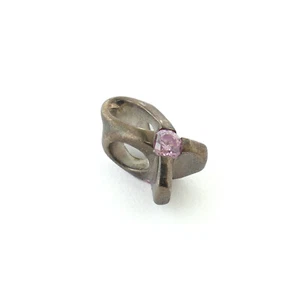 GENUINE CHAMILIA 925 STERLING SILVER BREAST CANCER PINK CZ CHARM - Picture 1 of 5