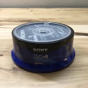 SONY Recordable DVD+R Spindle 25 Pack 8X 4.7GB 120 Min Brand New Sealed - Picture 1 of 5