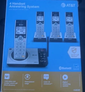 AT&T CL82407 DECT 6.0 4-Handset Cordless for Home with Answering Machine, Blo... - Picture 1 of 5