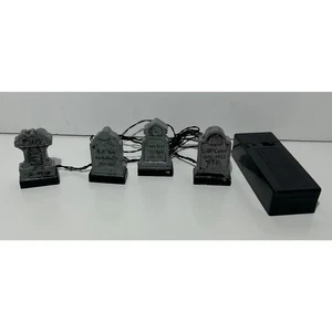 Lemax Spooky Town #74586 ILLUMINATED TOMBSTONES Lighted Village Accessory - Picture 1 of 4