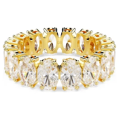 Anel Swarovski Matrix, corte oval, branco, banhado a ouro 5707190 (tamanho 55/M/7) - Imagem 1 de 4