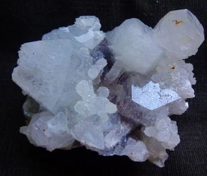 APOPHYLLITE CRYSTAL W/RED STILBITE ON STALACTITE CORAL CHALCEDONY FORMATION MATR - Picture 1 of 3