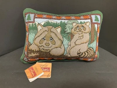 Vintage Dakin Lou Rankin Sammy Raccoon Small Throw Pillow New With Tags - Image 1 of 4