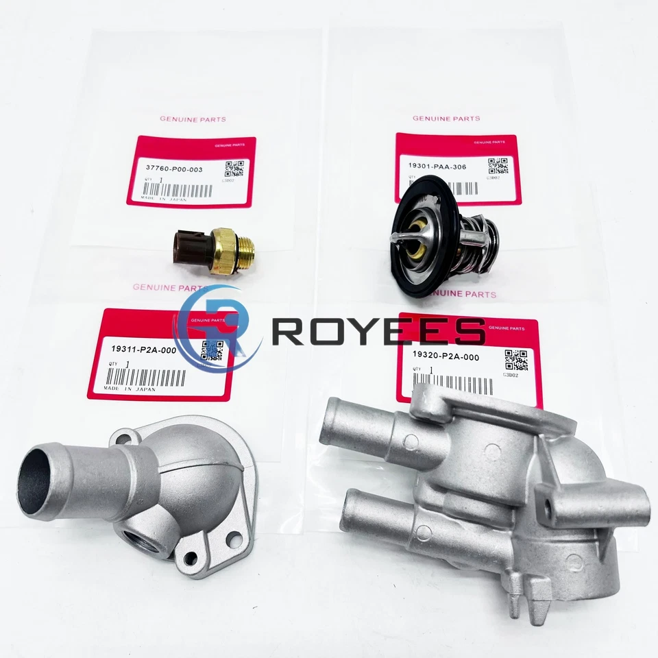 4x Thermostat Housing Cover & Sensor For 1996-2000 Honda Civic 1.6L 19320P2A000 - Image 1 of 4