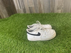 Nike Air Force 1 Low Kids Sneakers White/Black Size 10C Used - Picture 1 of 6