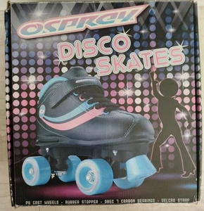 Rio Roller Passion Black Pink Blue Retro Quad Skates Size UK 4 EU 37 - Picture 1 of 2