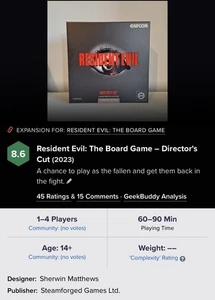 Resident Evil Il Gioco da Tavolo Directors Cut Kickstarter Esclusivo Steamforged - Foto 1 di 4