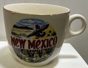 Vintage Raton New Mexico Vogel Denkmäler Goldrand Souvenir Kaffeebecher Teetasse - Bild 1 von 6