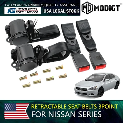 Correas de cinturón de seguridad de 3 puntos cinturón de vehículo para Nissan Frontier 1998-2019 Foto 1 de 4