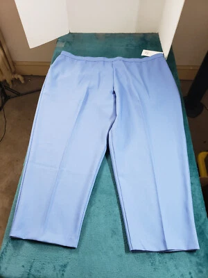 Pantalones curvos talla 52 para mujer azul vestido elástico poliéster recto nuevos con etiquetas Foto 1 de 4
