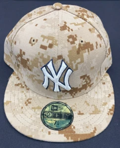 New York Yankees Fitted Camo Hat New Era 59Fifty Size 7 1/4 New Era B35 - Picture 1 of 11