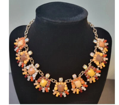 Cara Нью-Йорк ожерелье оранжевые оттенки граненый кристалл мульти подвески заявление Piec - Изображение 1 из 4