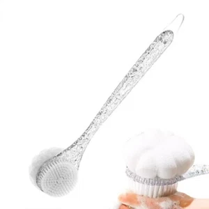 Portable Crystal Handle Bath Brush Transparent Back Scrubber Brush Shower - Picture 1 of 14