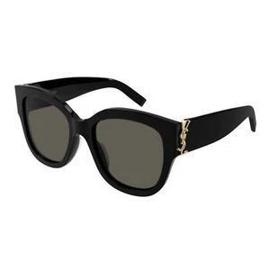 Saint Laurent SL M95/F 001 Black Gold Dark Grey Lenses Sunglasses AUTHENTIC - Picture 1 of 4