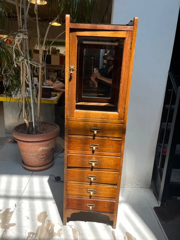 Antique Filing Cabinet with Display Cover