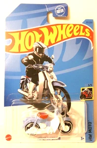 2023 HOT WHEELS HW MOTO 3/5 BLUE WHITE HONDA SUPER CUB MOTORCYCLE - Picture 1 of 8