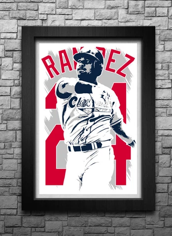MANNY RAMIREZ art print/poster CLEVELAND INDIANS FREE S&H! JERSEY Cover