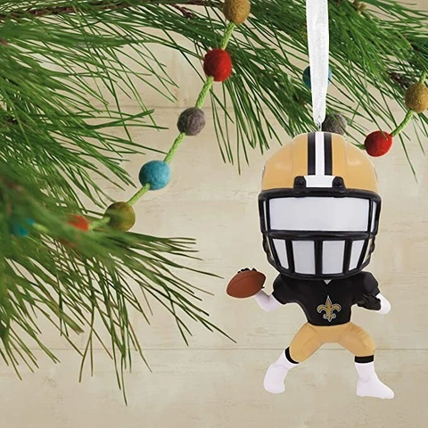 New Orleans Saints mini Bobble Head Hallmark Christmas NOLA Ornament NIB Cover