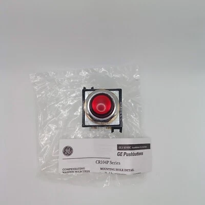 NEW GENERAL ELECTRIC/ABB CR104PBL11R1L2 RED LED 120V ILLUM. PUSHBUTTON 1-NO/1N-C - Image 1 of 3