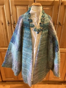 Art to Wear Boutique Handwoven The Weavers Creation Kimono Vintage plus scarf - Picture 1 of 21