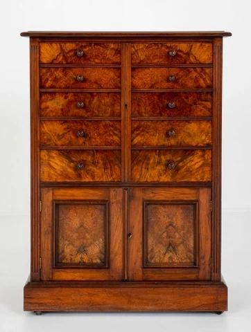 Victorian Antique Cabinet Chest Drawers 1860 Cover
