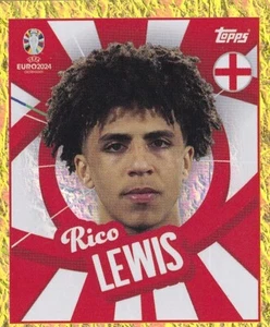 Topps UEFA Euro 2024 Sticker Swiss ENG PTW Rico Lewis Watch Gold Parallel - Picture 1 of 2