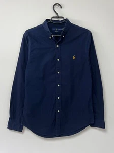 Vintage Polo Ralph Laurent Langarm Hemd mit Knöpfen Blau 100% Baumwolle Selten Größe M - Bild 1 von 22