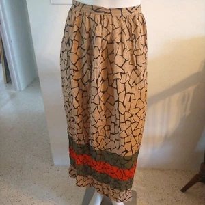 VTG Plain Jane 100% Rayon Skirt Multicolor sz 9 - Picture 1 of 8