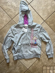 NWT Vintage Disney Store LIZZIE MCGUIRE Zip-Up Gray Sweatshirt - MEDIUM (7/8) - Picture 1 of 7