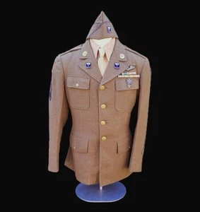 WWII US Army AAF CBI Uniform w/ Insignia DI Ribbon Bar Bullion Wing Patch & Cap - Picture 1 of 15