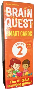 BRAIN QUEST :: 2nd Grade Smart Cards Q-&-A Learning Game (Math/Lang/Sci/Tech) - Picture 1 of 2