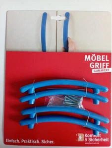 HSI 4 Möbelgriffe gummiert Kindermöbel  Kautschuk blau - Bild 1 von 2