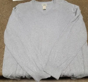 Suéter LL Bean Para Hombres Talla Grande Algodón Cachemir Gris Cuello en V Informal Manga Larga - Imagen 1 de 4