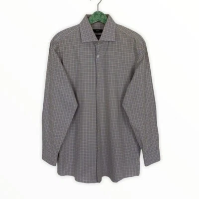 Camisa Hugo Boss corte afilado a cuadros con botones 16,5 32/33 clásica manga larga para hombre Foto 1 de 4